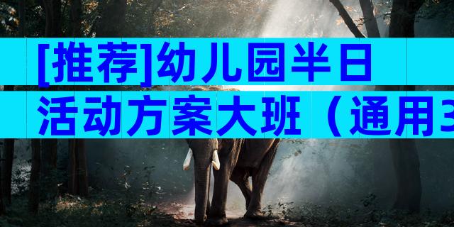 [推荐]幼儿园半日活动方案大班（通用33篇）